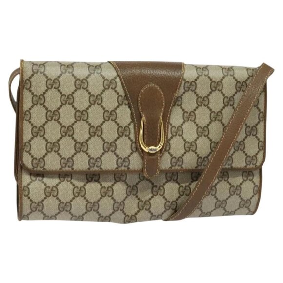 GUCCI GG Supreme Shoulder Bag PVC Beige Gold - Picture 1 of 16